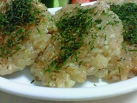 手抜き\(^0^)/ご飯でお好み焼き☆彡