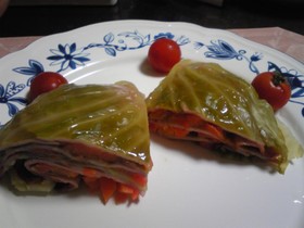 レンジでキャベツとベーコンの重ね蒸し