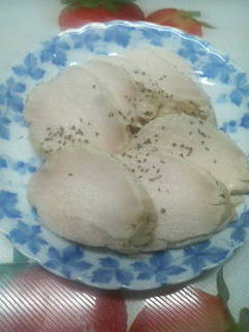胸肉で鶏ハム(バジルレモン味)♡