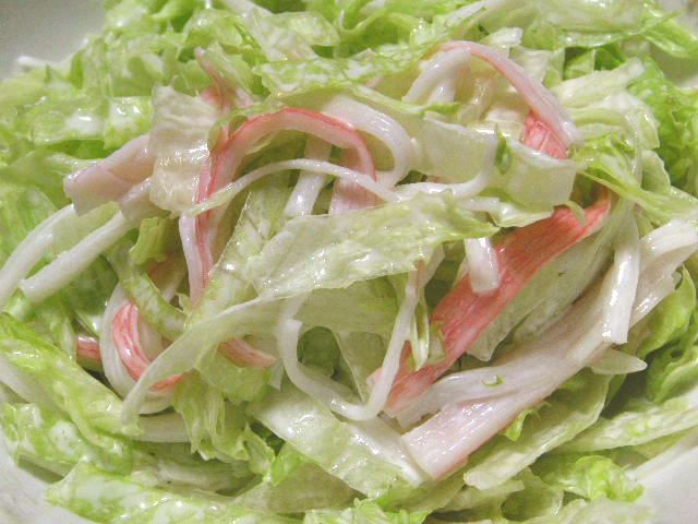 シンプル１番かにかまレタスサラダの画像
