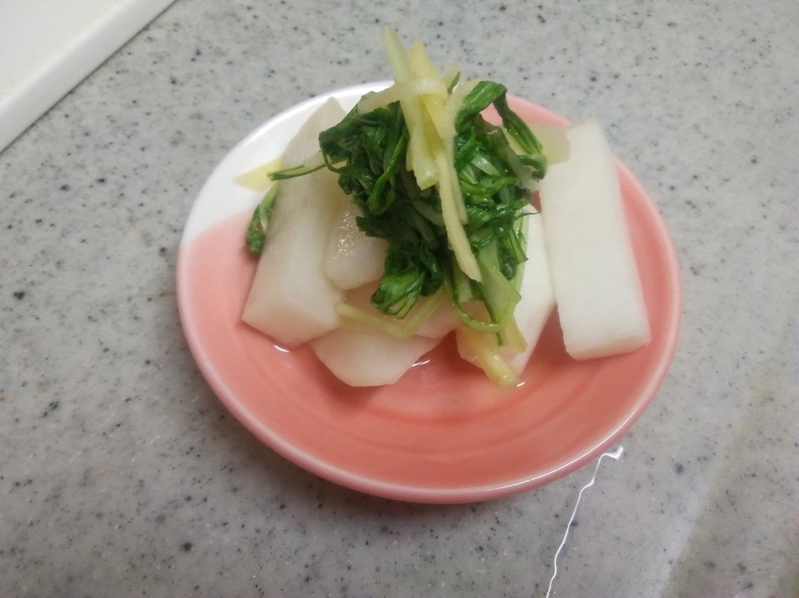 レンジで簡単！かぶと水菜の生姜風煮浸しの画像