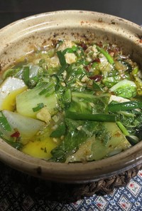 白菜と鶏肉の中華アヒージョ