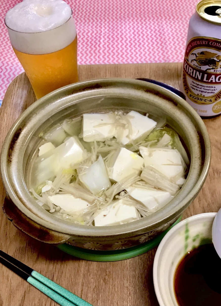 ビールのつまみ/白菜と湯豆腐/酒のあての画像