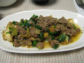 厚揚げとひき肉のピリッと煮