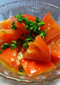 トマトのマリネ　鮒寿司（鮒ずし）の飯入り