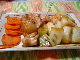 主役は鶏肉か?白ねぎか?照焼き。
