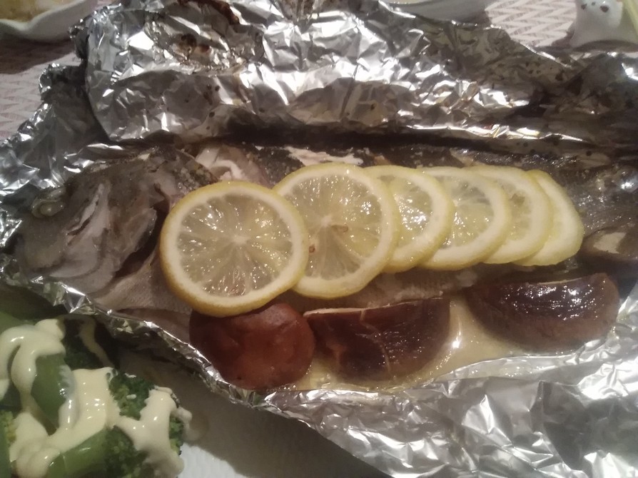 白身魚のレモンバター蒸し焼きの画像