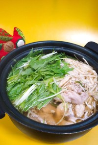 水菜と鶏肉の生姜鍋　