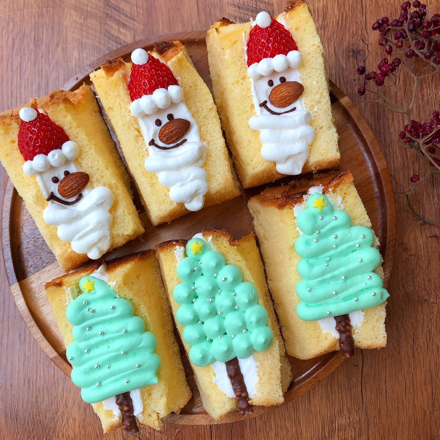 サンタのクリスマスケーキ　シフォンサンドの画像