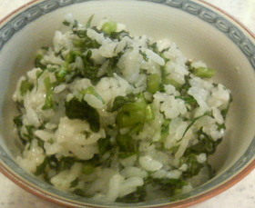 刻んで混ぜて~♪春菊ご飯♪