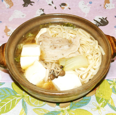 【ひとり鍋】豚バラと白菜の醤油麹土鍋の写真
