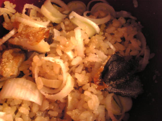 塩鱈と葱の混ぜご飯の画像