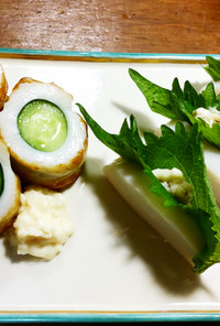 ちくきゅうと蒲鉾　鮒寿司の飯のディップ