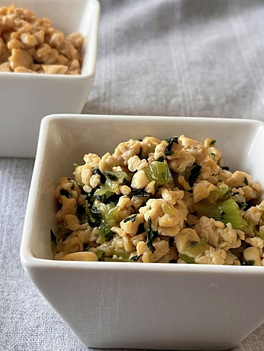 食べ過ぎリセット！チンゲン菜の豆腐そぼろの画像