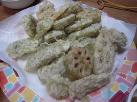 レンコンの磯辺揚げ