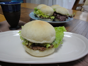 ふんわり白い♡バーガーパン