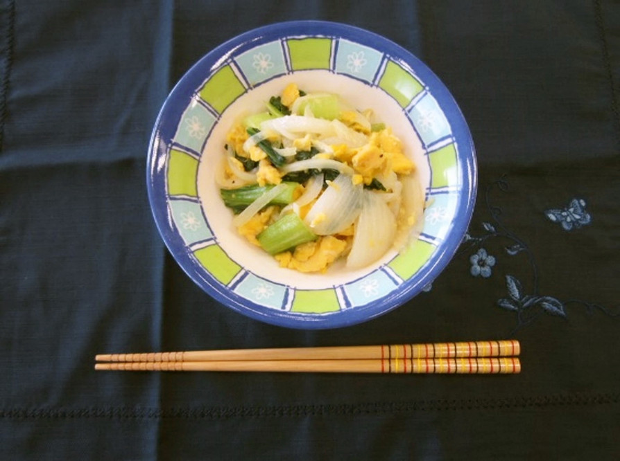 チンゲン菜とたまごの生姜炒めの画像