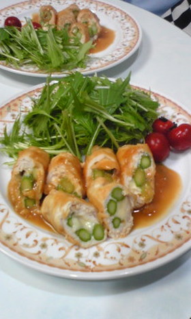 アスパラささみロール~チー味噌味