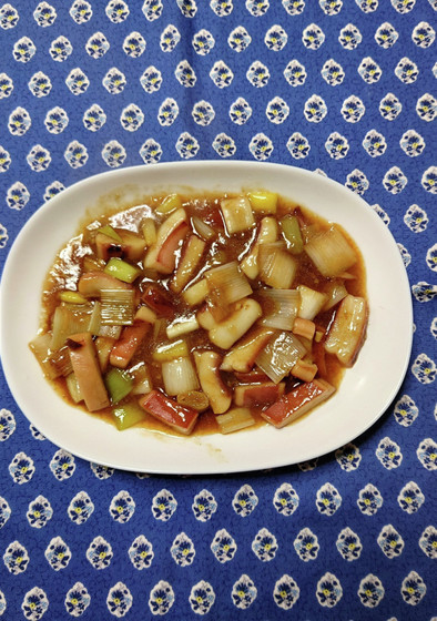 ヨウサマの減塩イカと葱の中華炒めの写真