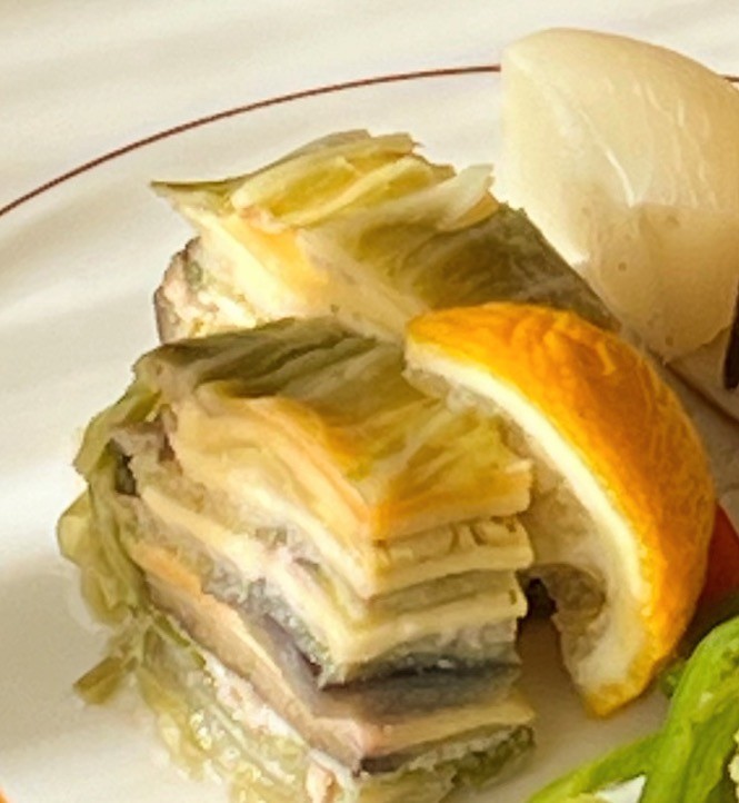 Xmasに野菜と豚肉チーズのミルフィーユの画像