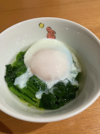 ★日本料理★本格★温泉卵のおひたしの写真