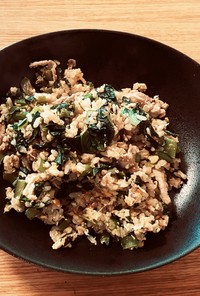 小松菜と豚肉のチャーハン
