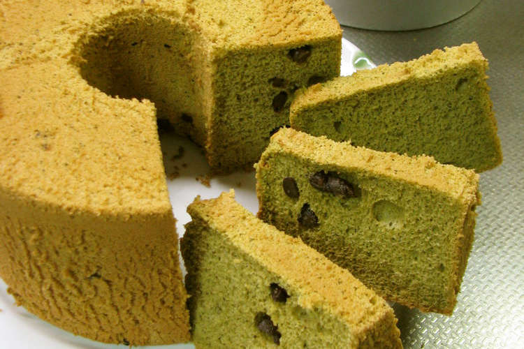抹茶シフォンケーキ 小豆入り レシピ 作り方 By ぶるーぽぴー クックパッド 簡単おいしいみんなのレシピが360万品