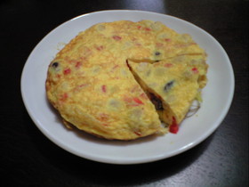 豆たっぷりスペイン風オムレツ