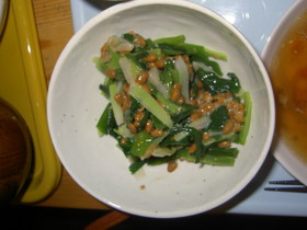 超簡単♪わけぎと納豆のねばねば