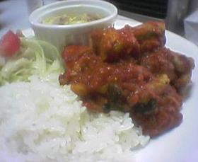 CAFE風ランチプレート☆赤いチキンカレー☆