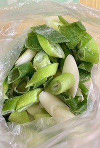 カット野菜冷凍保存　白葱