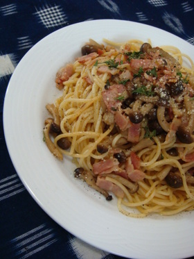 ベーコンとしめじの和風パスタ☆大人味