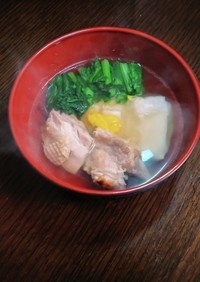 鶏と小松菜のお雑煮☆2024