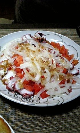 たことフレッシュトマトのマリネ風♪