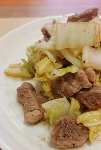鴨肉と白菜の炒め物