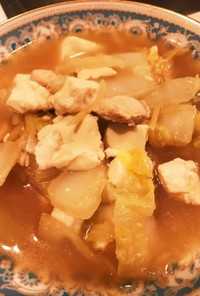 白菜とササミ豆腐の中華煮込み