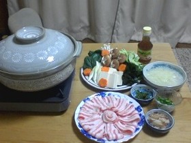 ☆激ウマ☆豚のしゃぶしゃぶ de 薬味鍋