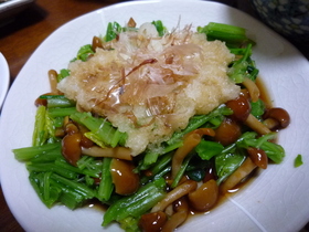 ほうれん草となめこのおひたし