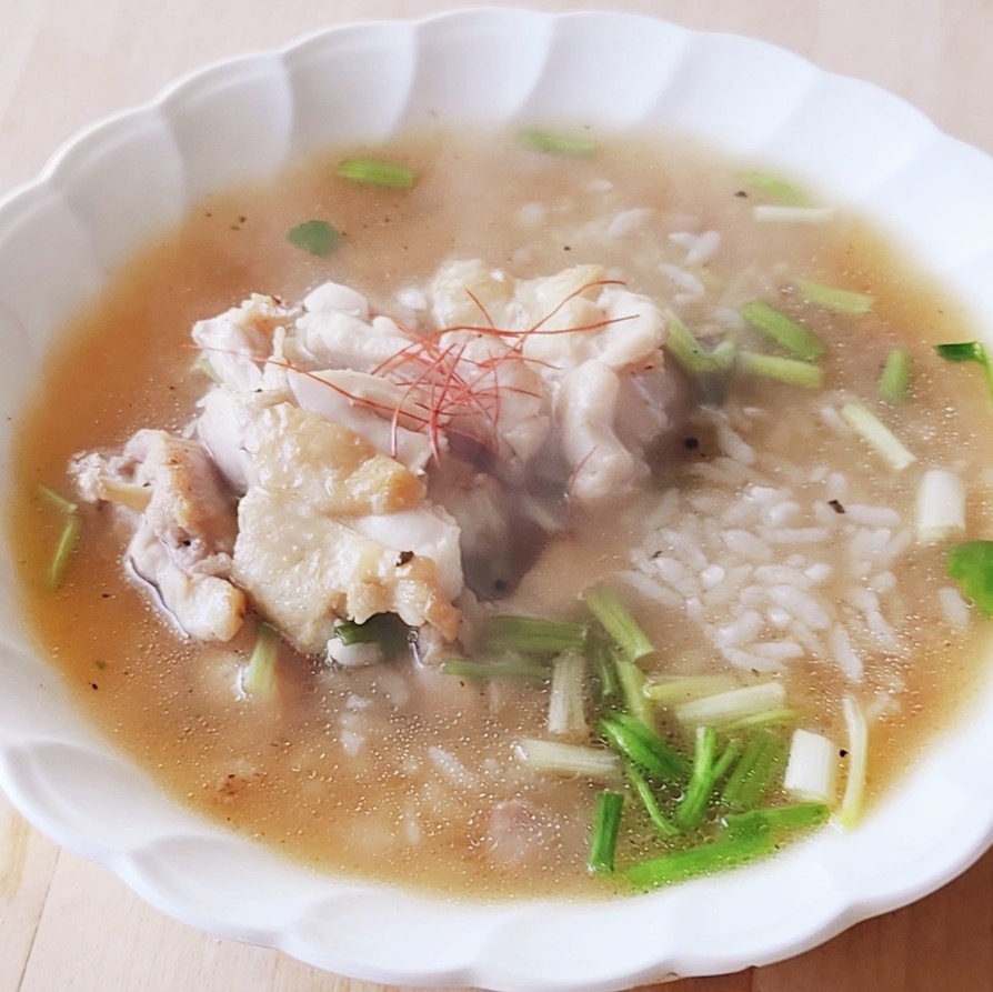 炙り鶏とセリの七草粥☆スープジャー弁当の画像