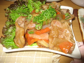 豚ロースの甘辛炒めんo(゚ー゚*oo