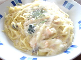 鮭と白菜のクリームパスタ