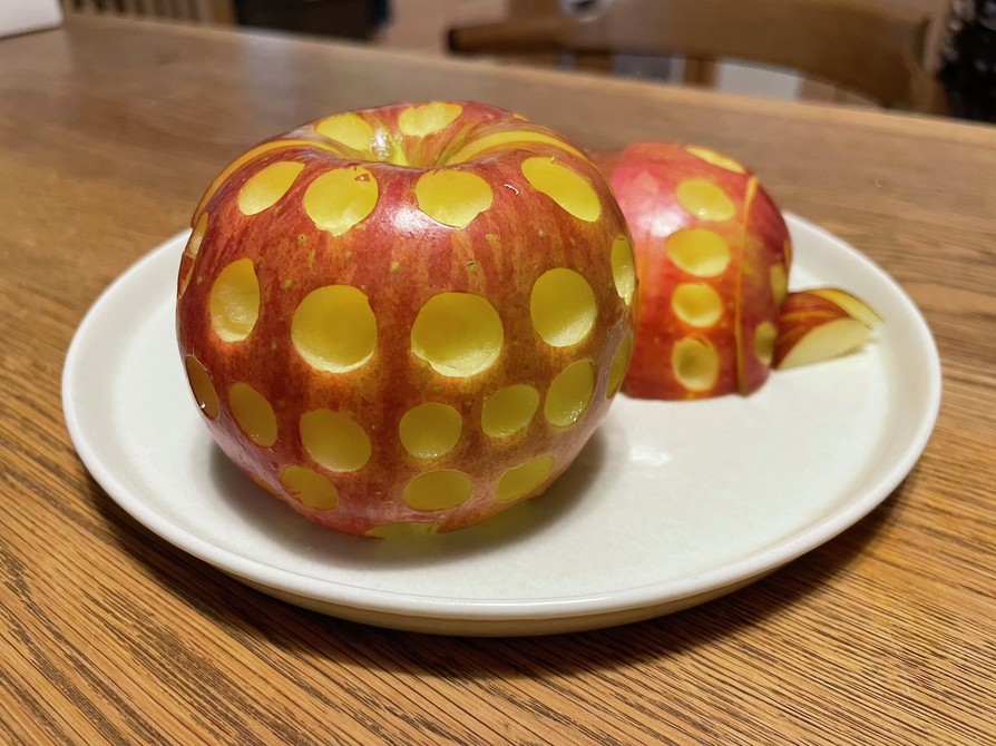 りんご　水玉模様　飾り切りの画像