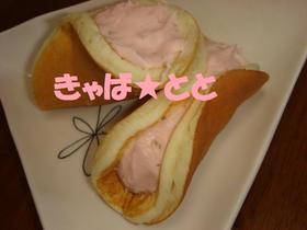 桜あん+ホイップ=簡単桜クリーム^^