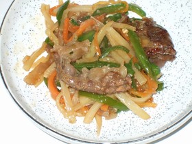 ❤牛肉と彩り野菜のチンジャオロース風❤
