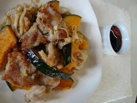 ピリ辛 豚肉とかぼちゃのさっぱりあえ