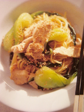 お惣菜風♡青梗菜と鶏肉のパスタ♡