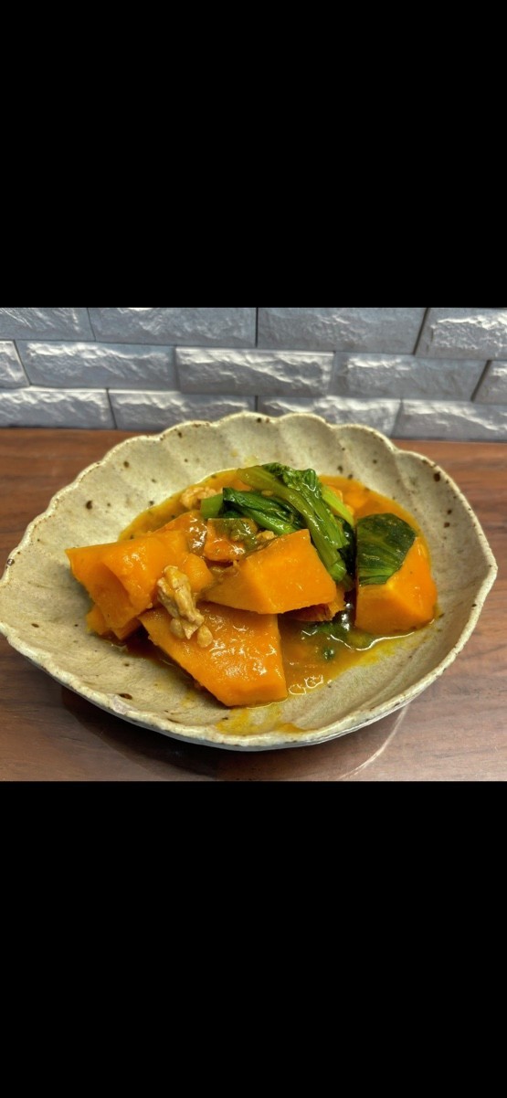 カボチャと小松菜の煮物の画像