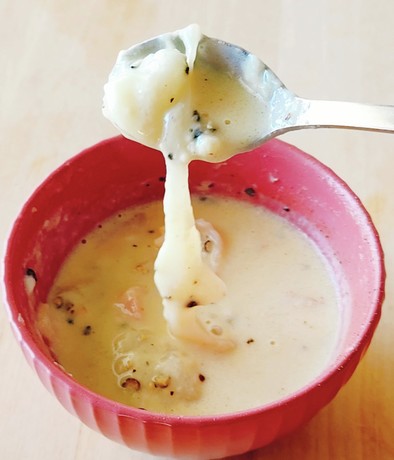 お餅でスープグラタン☆朝食夜食昼食レンジの写真
