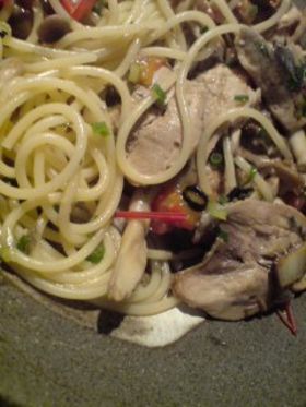 さんまとしめじの秋パスタ