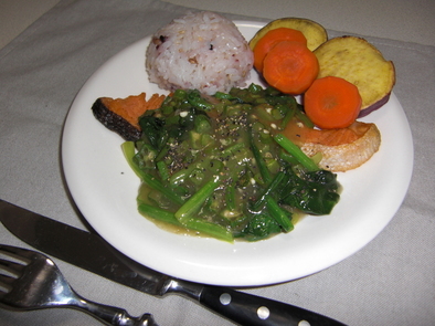 簡単！鮭の青野菜のあんかけステーキの写真
